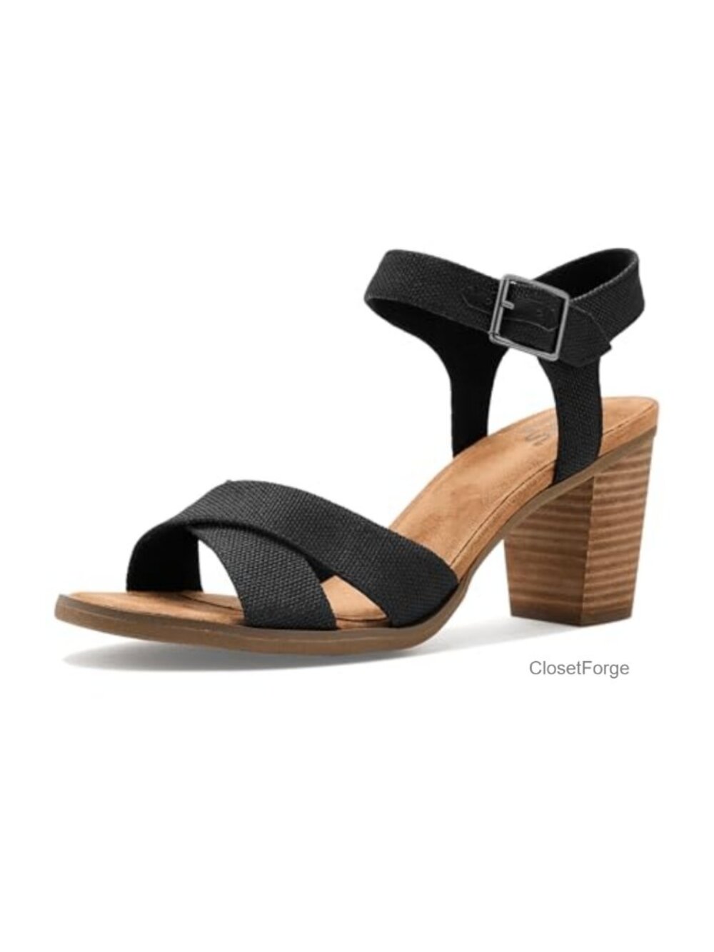 TOMS Majorca Ankle Strap Block Heel Sandals Nylon Upper Polyester Lining